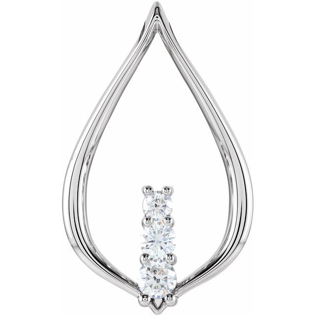 14K Yellow 1/2 CTW Natural Diamond Three-Stone Freeform Pendant
