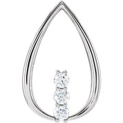 14K White 1/2 CTW Natural Diamond Freeform Pendant