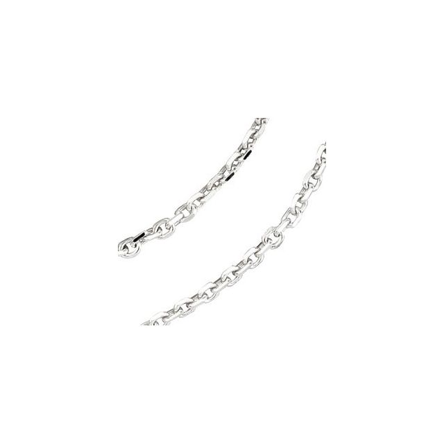 14K White 1.75 mm Diamond-Cut Cable 20" Chain