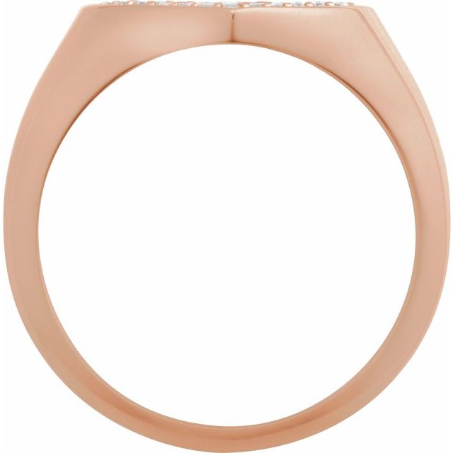 14K Rose 1/3 CTW Natural Diamond Heart Signet Ring