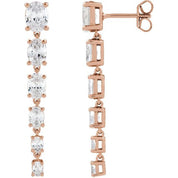 14K Rose 3 1/4 Lab-Grown Diamond Earrings