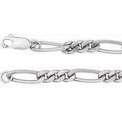 Sterling Silver 5.2 mm Figaro 24" Chain