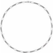Sterling Silver 5.2 mm Figaro 24" Chain