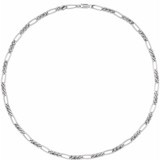 Sterling Silver 5.2 mm Figaro 20" Chain