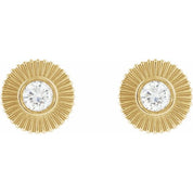 14K Yellow 1/3 CTW Natural Diamond Starburst Stud Earrings