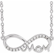 Sterling Silver 3/4 CTW Natural Diamond Infinity-Inspired Mom 18" Necklace