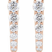 14K Rose 1/2 CTW Natural Diamond Hoop Earrings