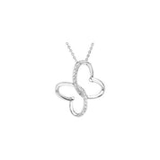 Sterling Silver .005 CT Natural Diamond Wings of Comfort* 18" Necklace