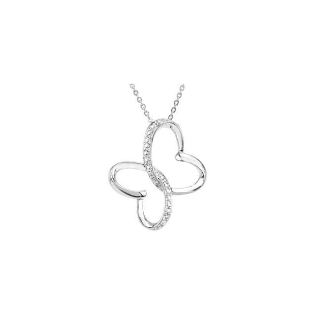 Sterling Silver .005 CT Natural Diamond Wings of Comfort* 18" Necklace