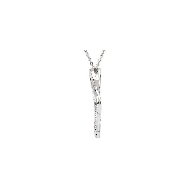 Sterling Silver .005 CT Natural Diamond Wings of Comfort* 18" Necklace