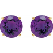 14K Yellow 5 mm Natural Amethyst Stud Earrings