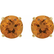 14K Yellow 5 mm Natural Citrine Stud Earrings