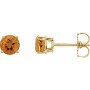14K Yellow 5 mm Natural Citrine Stud Earrings
