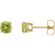 14K Yellow 5 mm Natural Peridot Stud Earrings
