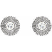 Sterling Silver 1/3 CTW Natural Diamond Starburst Stud Earrings