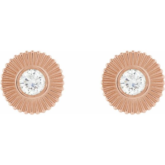 14K Rose 1/3 CTW Lab-Grown Diamond Starburst Stud Earrings