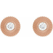 14K Rose 1/3 CTW Natural Diamond Starburst Stud Earrings
