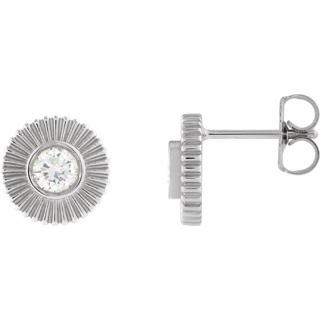 Sterling Silver 1/3 CTW Natural Diamond Starburst Stud Earrings