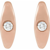 14K Rose 1/8 CTW Natural Diamond Hoop Earrings