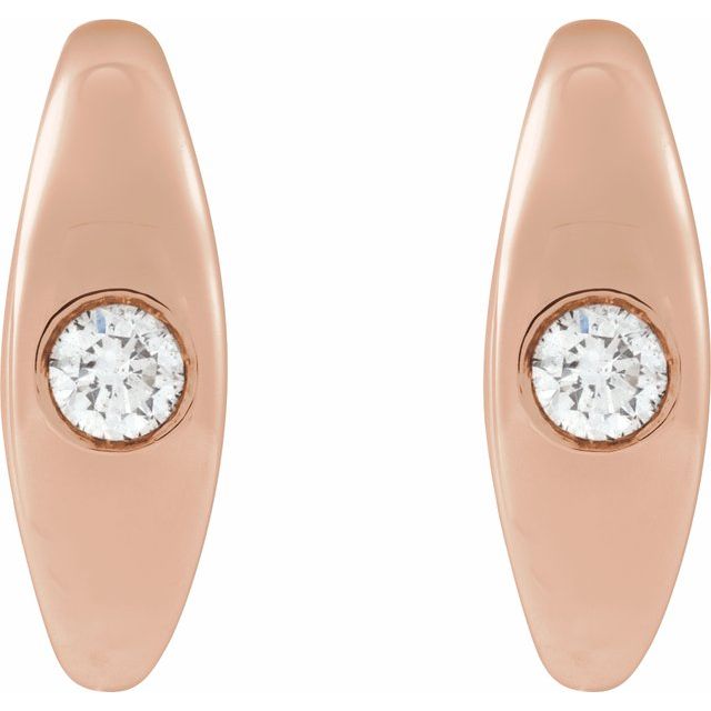 14K Rose 1/8 CTW Natural Diamond Hoop Earrings