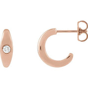14K Rose 1/8 CTW Natural Diamond Hoop Earrings