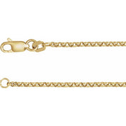 14K Yellow 1.65 mm Rolo Chain Available by the Inch and in Multiple Lengths