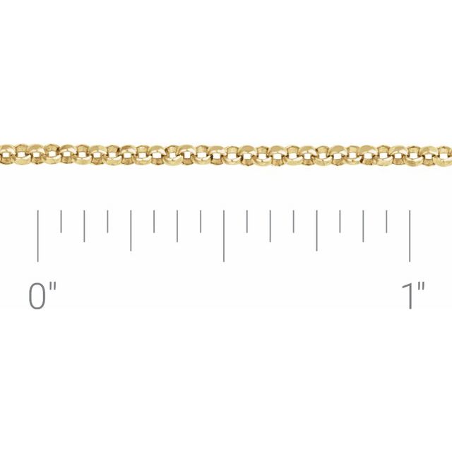 14K Yellow 1.65 mm Rolo Chain Available by the Inch and in Multiple Lengths