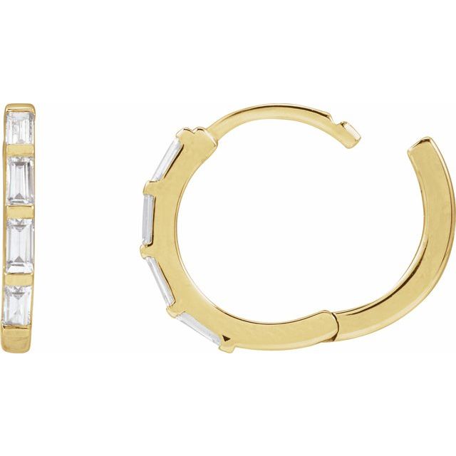 14K Yellow 1/3 CTW Lab-Grown Diamond Hoop Earrings