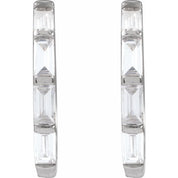 14K White 1/3 CTW Lab-Grown Diamond Hoop Earrings