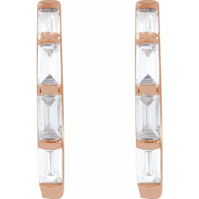 14K Rose 1/3 CTW Lab-Grown Diamond Hoop Earrings