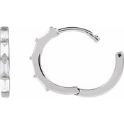 14K White 1/3 CTW Lab-Grown Diamond Hoop Earrings