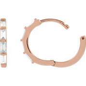 14K Rose 1/3 CTW Lab-Grown Diamond Hoop Earrings