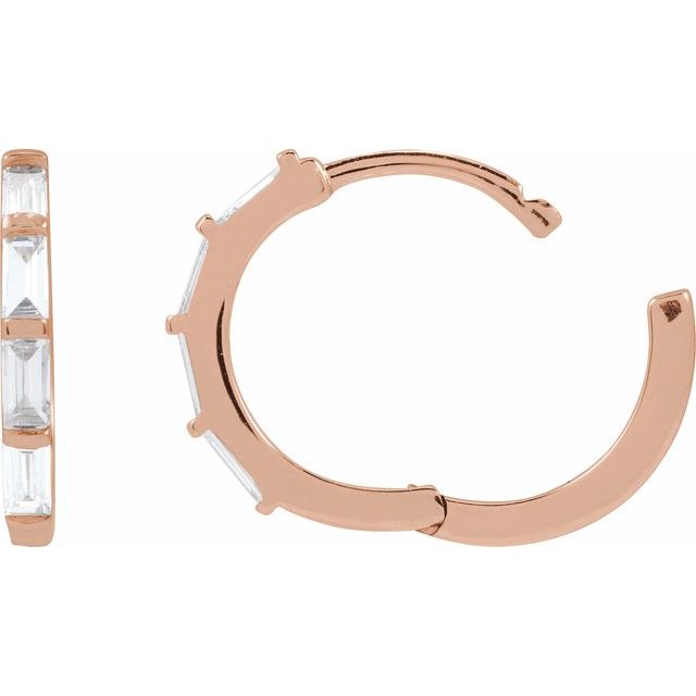 14K Rose 1/3 CTW Lab-Grown Diamond Hoop Earrings