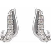 Sterling Silver 1/6 Natural Diamond Freeform Earrings