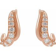 14K Rose 1/6 Natural Diamond Freeform Earrings