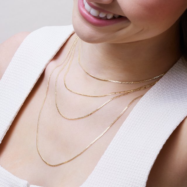 14K White 1.95 mm Curb 20" Chain