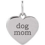 Platinum .02 CTW Natural Diamond Dog Mom Paw Print Heart Pendant