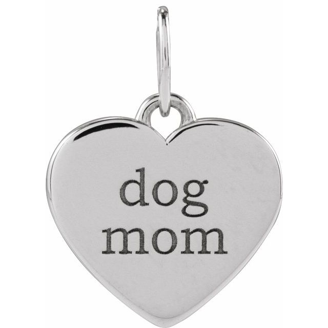 Platinum .02 CTW Natural Diamond Dog Mom Paw Print Heart Pendant