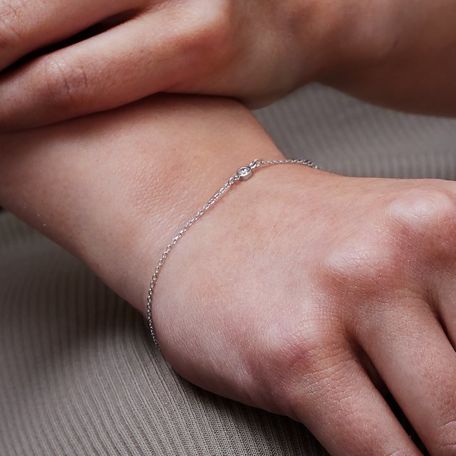 14K Yellow 1/10 CT Natural Diamond 6 1/2-7 1/2" Bracelet