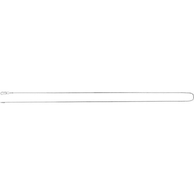 14K White .75 mm Box 24" Chain