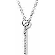 14K White 1/10 CTW Natural Diamond Triangle 16" Necklace