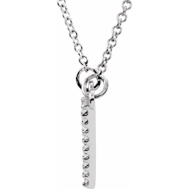 14K White 1/10 CTW Natural Diamond Triangle 16" Necklace