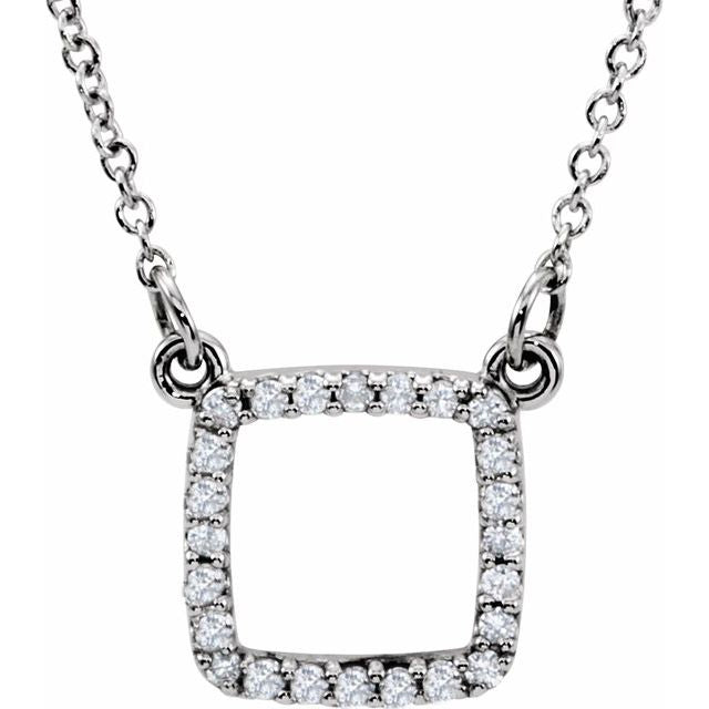 14K White 1/10 CTW Natural Diamond 16" Necklace