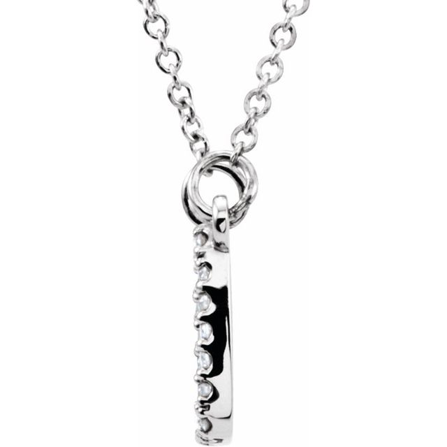 14K White 1/10 CTW Natural Diamond 16" Necklace