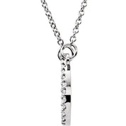 14K White 1/10 CTW Natural Diamond Teardrop 16" Necklace