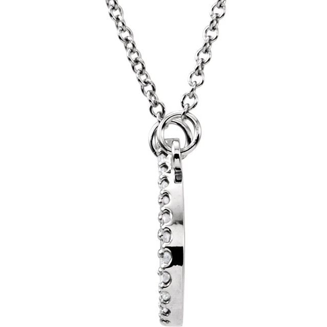14K White 1/10 CTW Natural Diamond Teardrop 16" Necklace