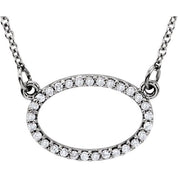 14K White 1/8 CTW Natural Diamond 16" Necklace