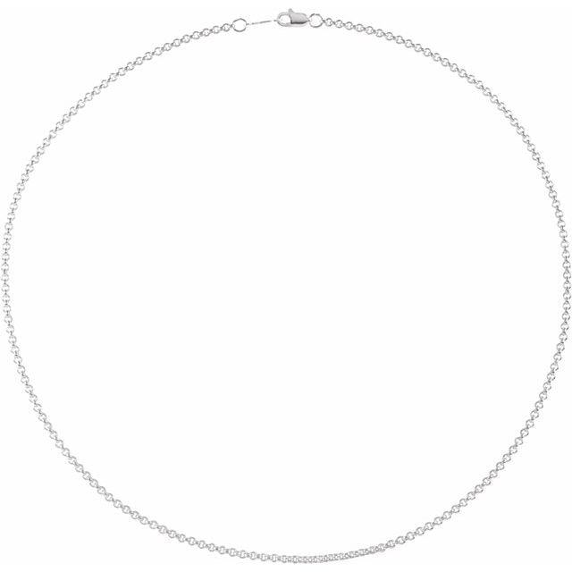 Sterling Silver 2 mm Rolo 24" Chain