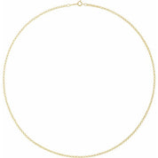 14K Yellow Gold 2 mm Rolo Chain Necklace in Various Lengths