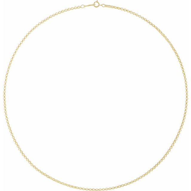 14K Yellow Gold 2 mm Rolo Chain Necklace in Various Lengths